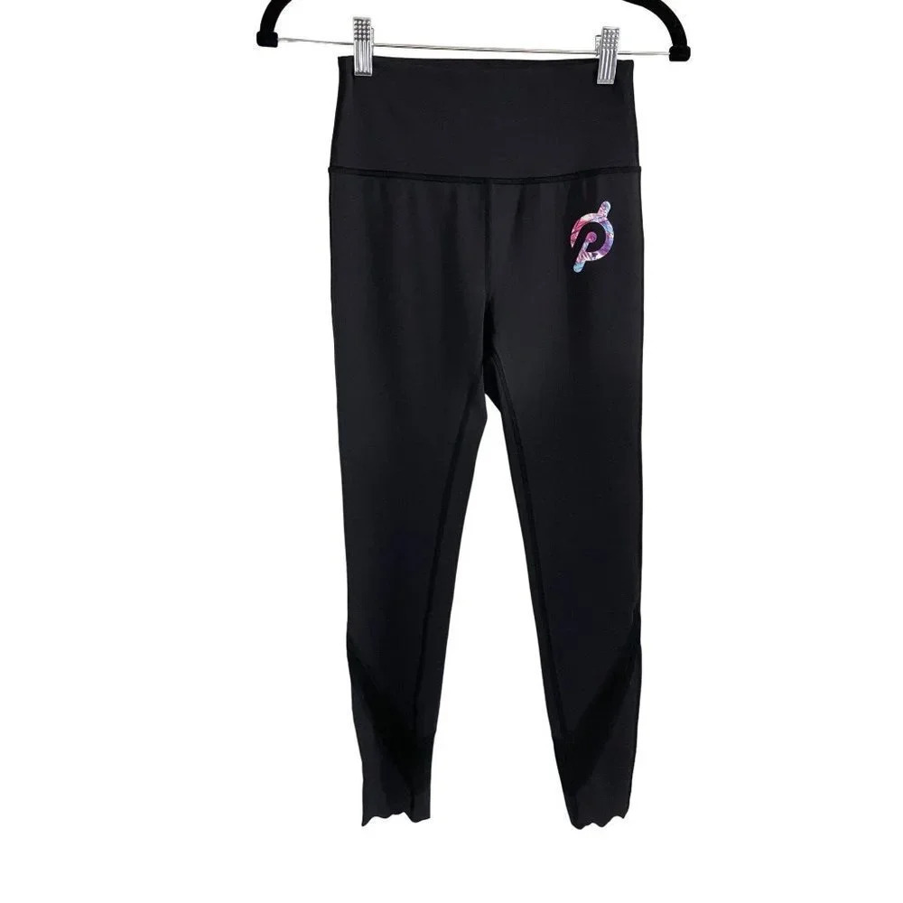 Peloton Move Scalloped Hem High Rise Leggings Black-sz Small - Picture 4 of 12
